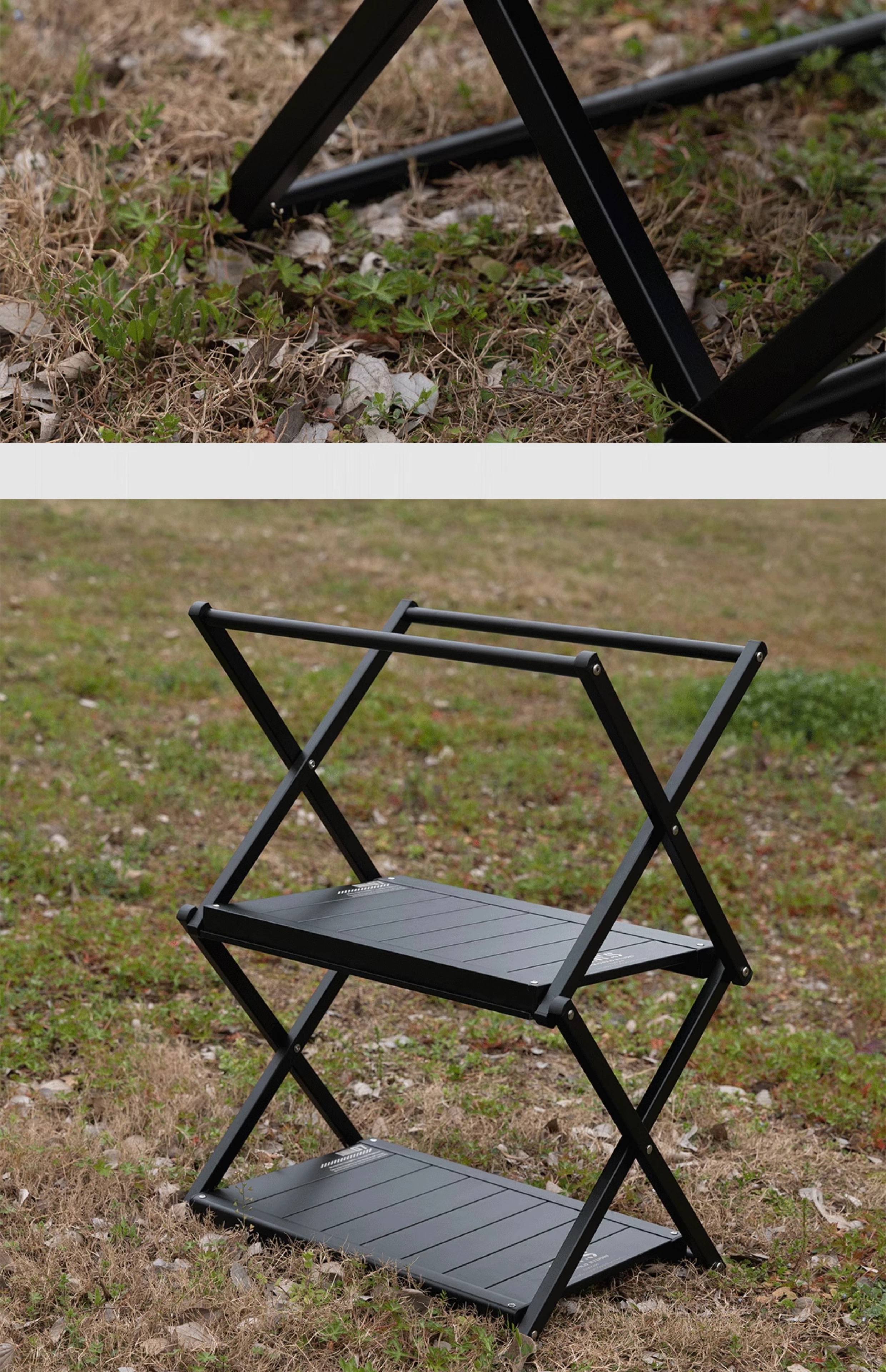 Wellhike SWS Rack Table Shelf Aluminium 2 Layer Tactical Style Tripod ...