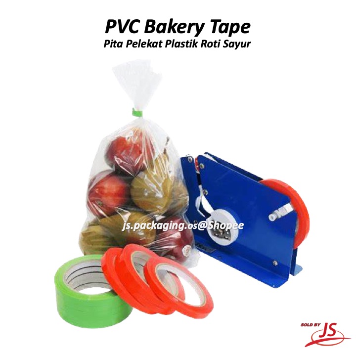 Pita Pelekat Plastik Roti Sayur Hard PVC Bakery Tape Bag Sealer Tape ...