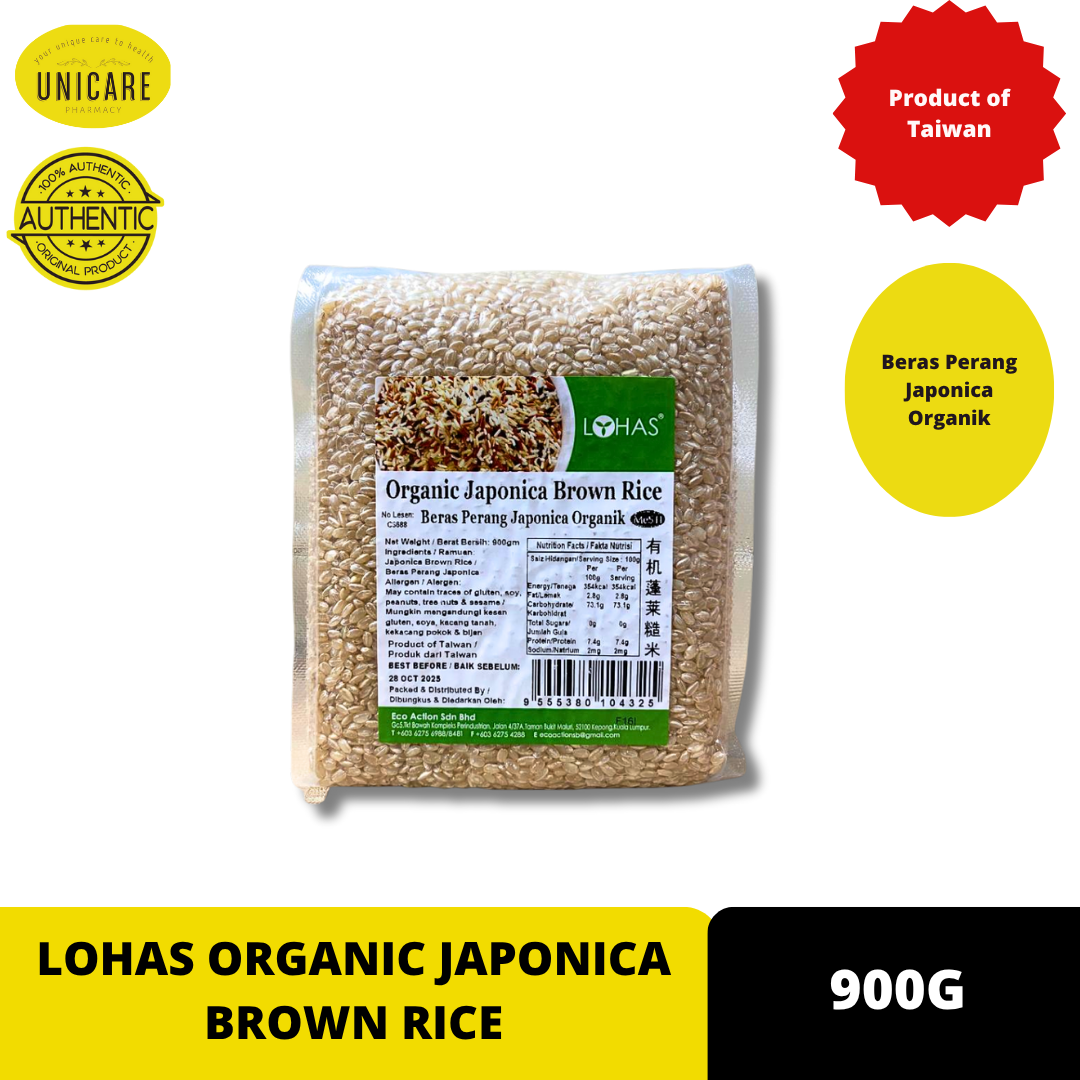 LOHAS ORGANIC JAPONICA BROWN RICE 900G | Beras Perang Japonica Organik ...