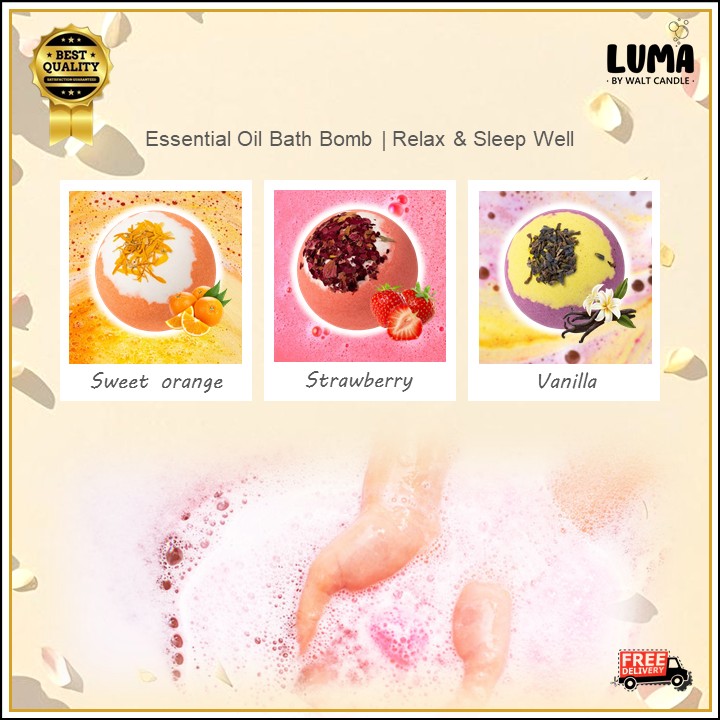 LUMA Bubble Bath Bomb 100g Dried Flower Bath Salt Ball Natural Scented ...