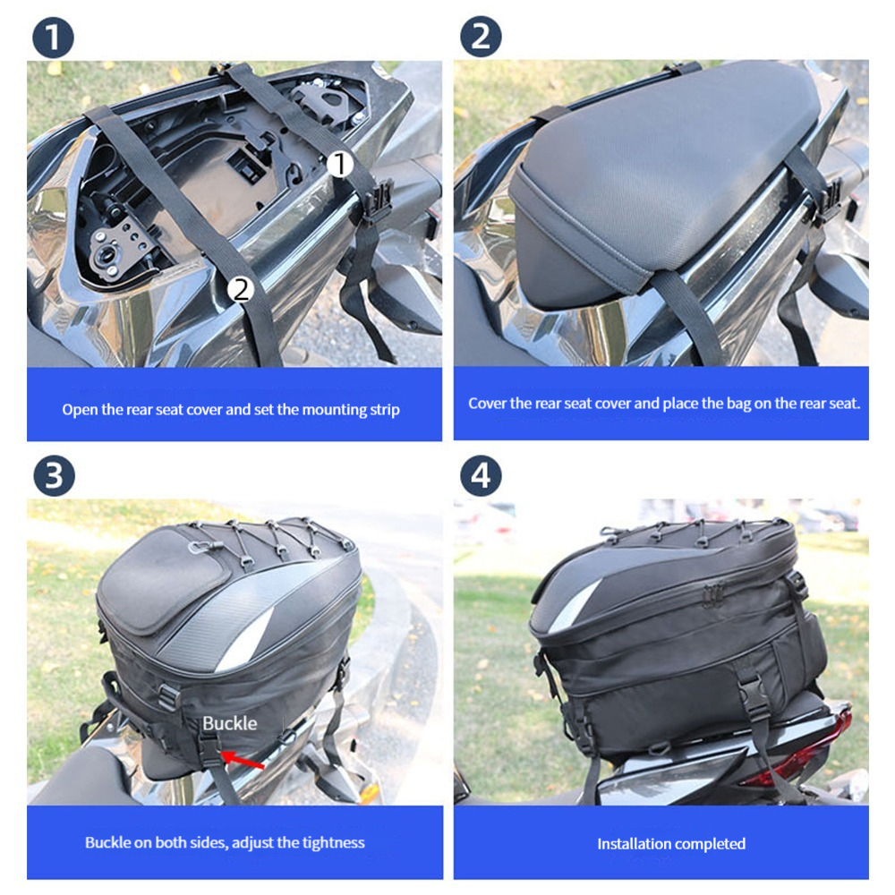 Motorcycle Tail Bag Multifunction Motorcycle Back Seat Bag Racing ...
