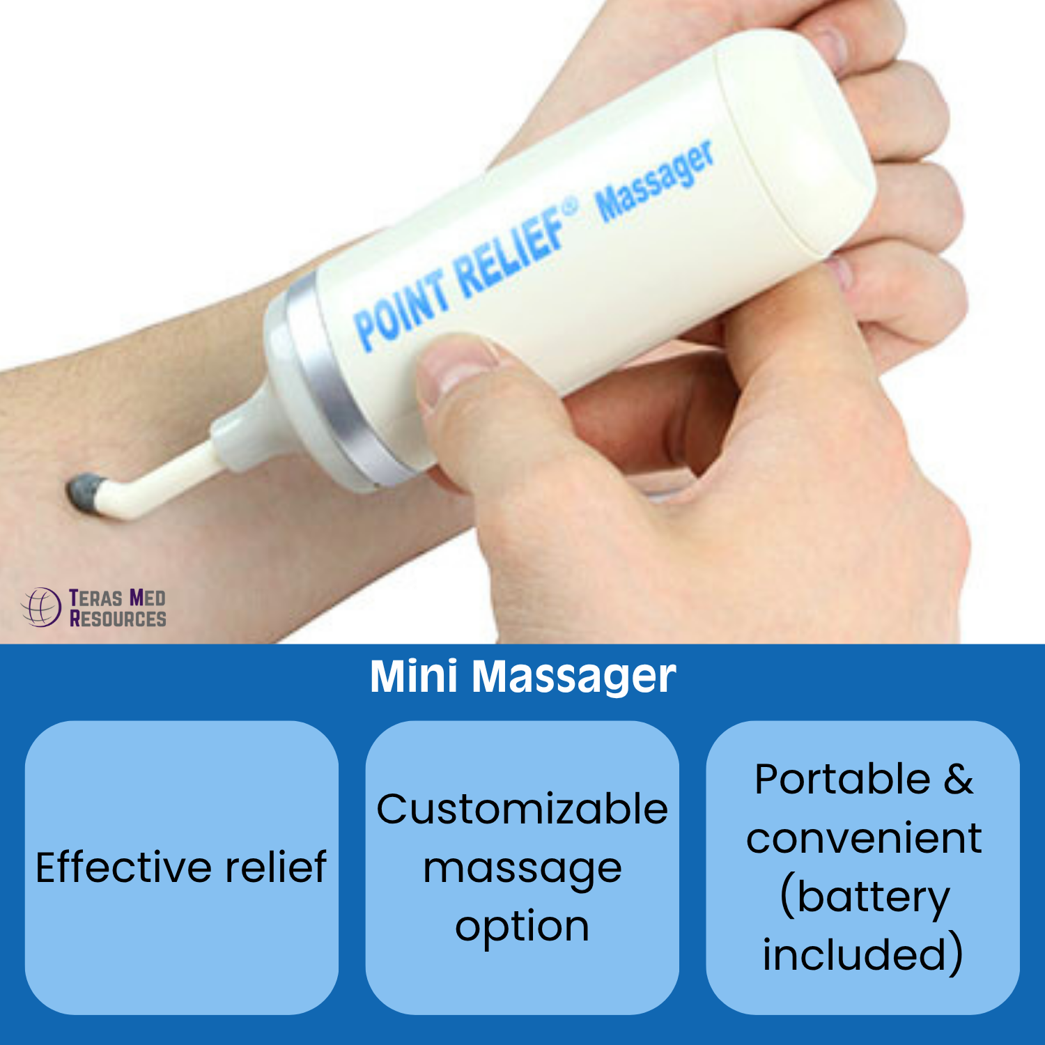 Point-Relief® Mini Massager Battery-Powered Vibrating Massage - Muscle ...
