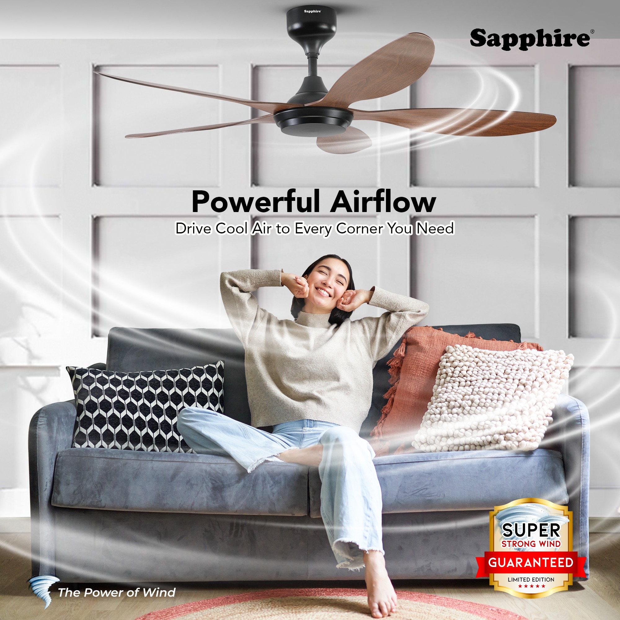 Sapphire | 55” | FM68133-DC Ceiling Fan | DC Motor | 16 Speeds | Kipas ...