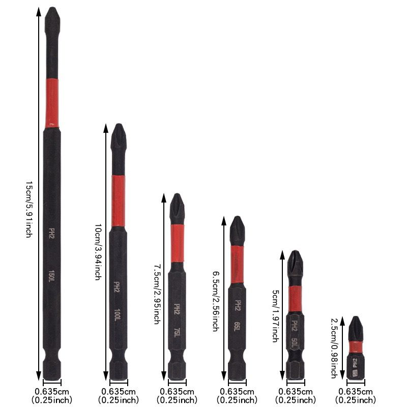 PH2 (+) Magnetic Screw Bit PH2 Screwdriver Drill Bit. Impact Driver ...