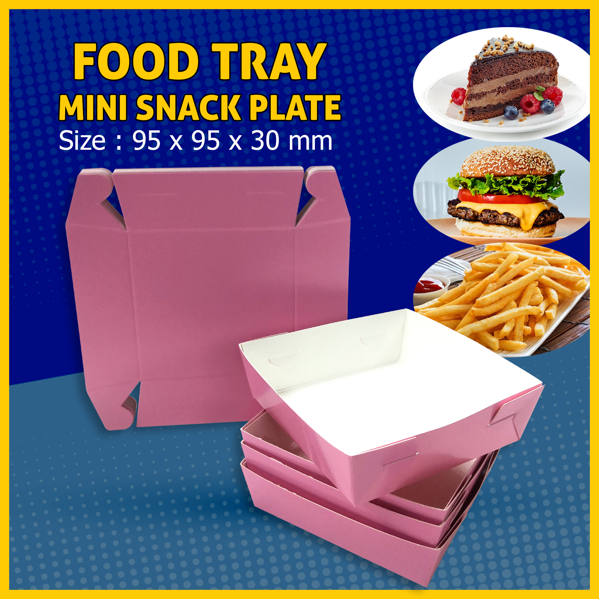 Limited Ready Stock - Pink Kertas Pinggan Makanan Paper Food Boat Tray ...