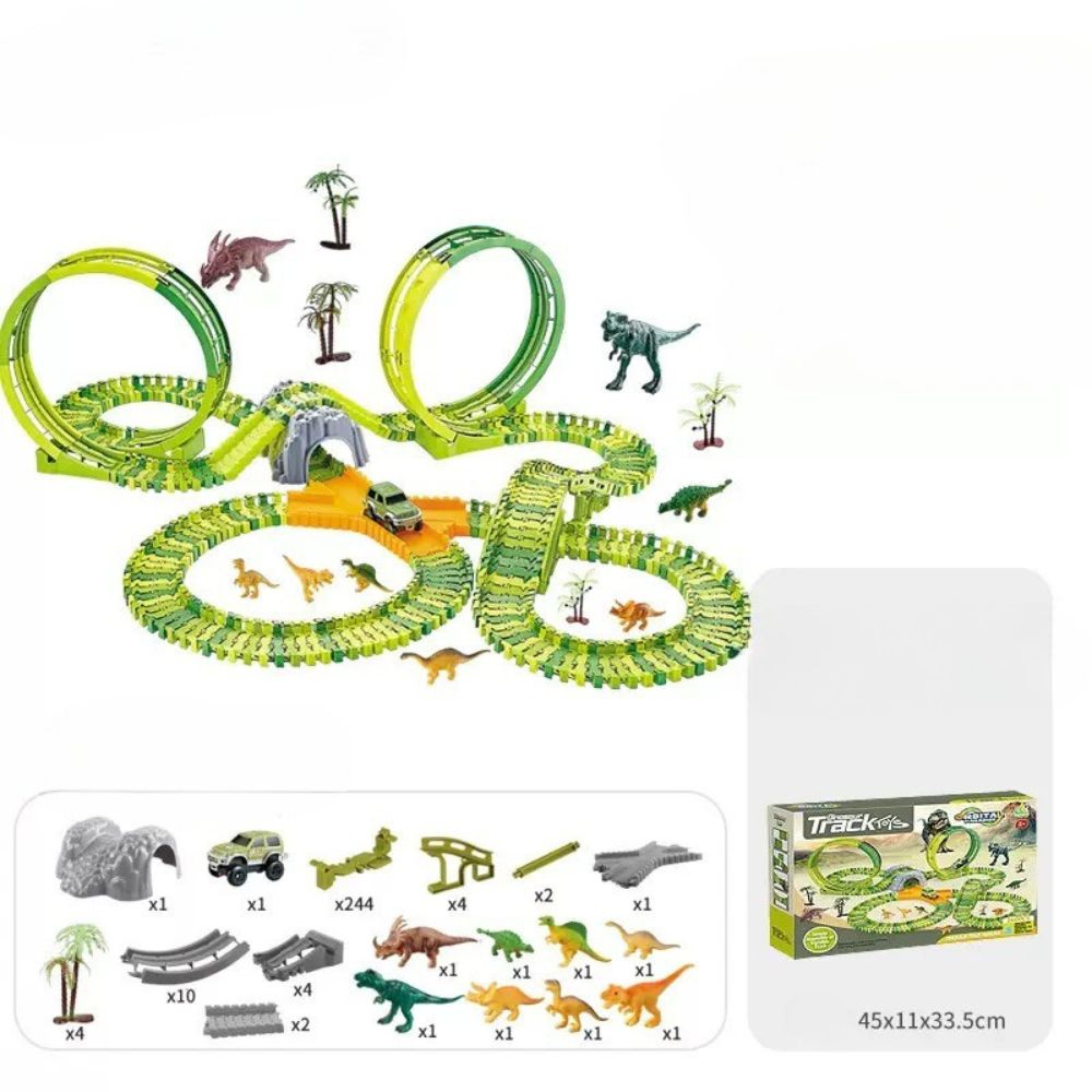 T-rex Jurassic Park World Electric Race Car Track Set Assembly Kids ...
