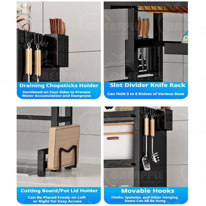 【Dustproof Upgrade】ONEAPPLE Sink Dish Rack, Dual Layer Storage Cabinet ...