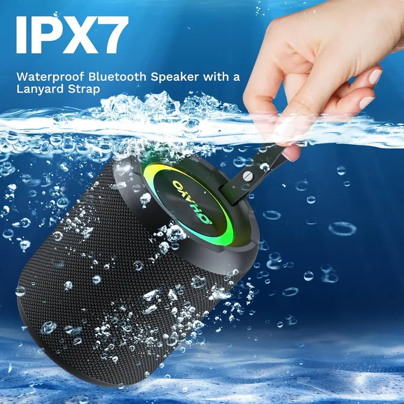 Setic RGB Portable Wireless Speaker IPX7 Waterproof Outdoor with Deep ...