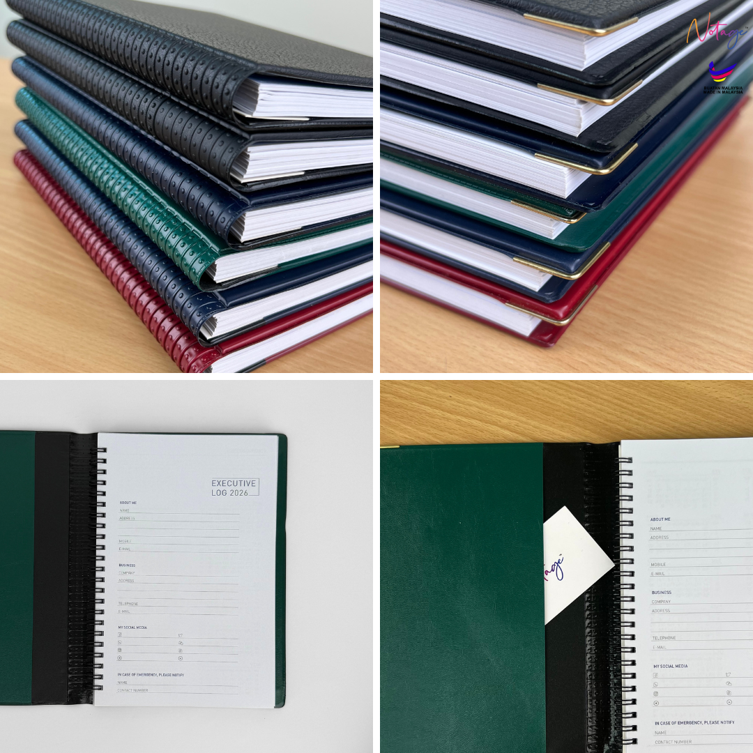 Executive Log 2026 Planner Notebook 176 Pages Diary Journal PVC Cover ...