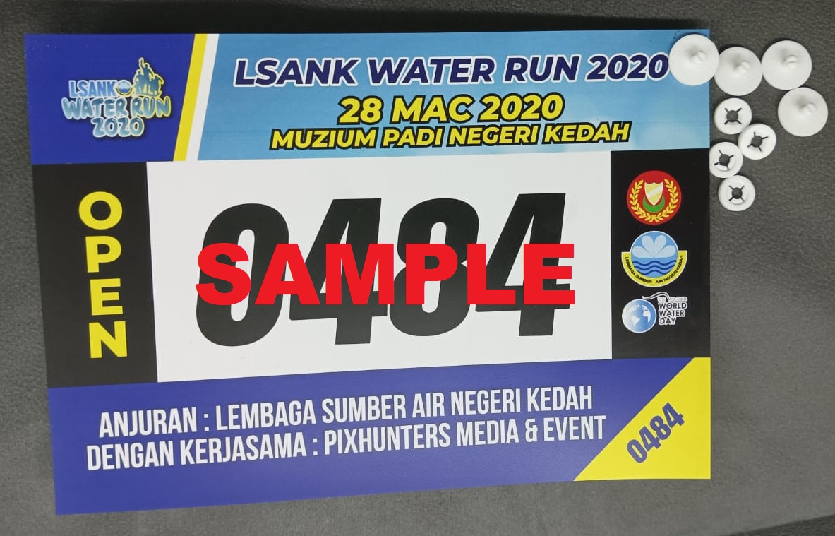 Marathon Running bib with bib button mininum order 100 sets ( Bib + 4 ...