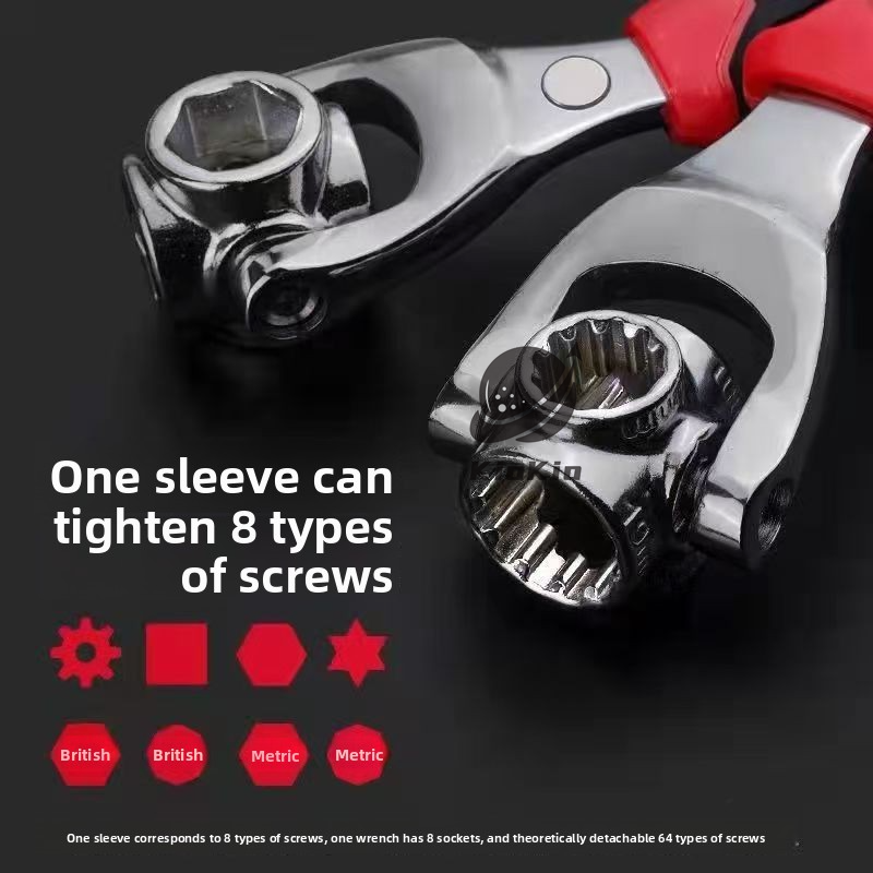 Wrench 52 In 1 Socket 360 Degree Rotation Spanner Work With Spline ...