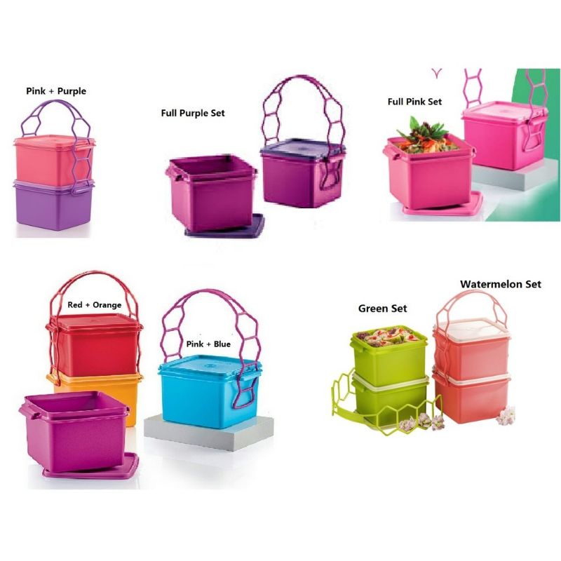 Tupperware Double Deep with Cariolier Lunch Box 2 Ties Lunch Box bekal ...