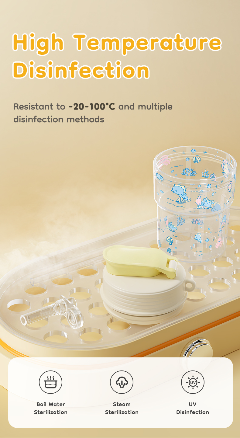 Dr.isla Kids Water Bottle 240ml Leak Proof with Straw&Handle BPA Free