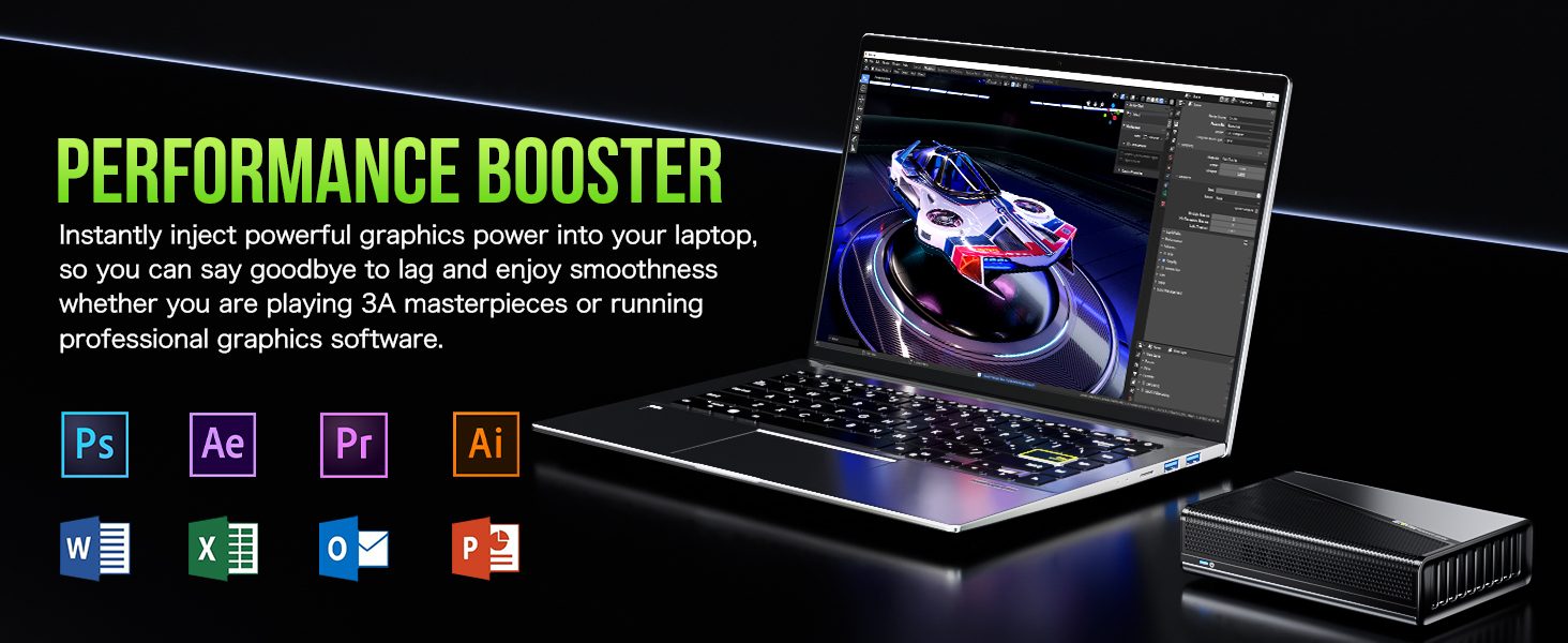 GMKtec AD-GP1 External GPU Graphic Card eGPU Docking Station AMD RX ...