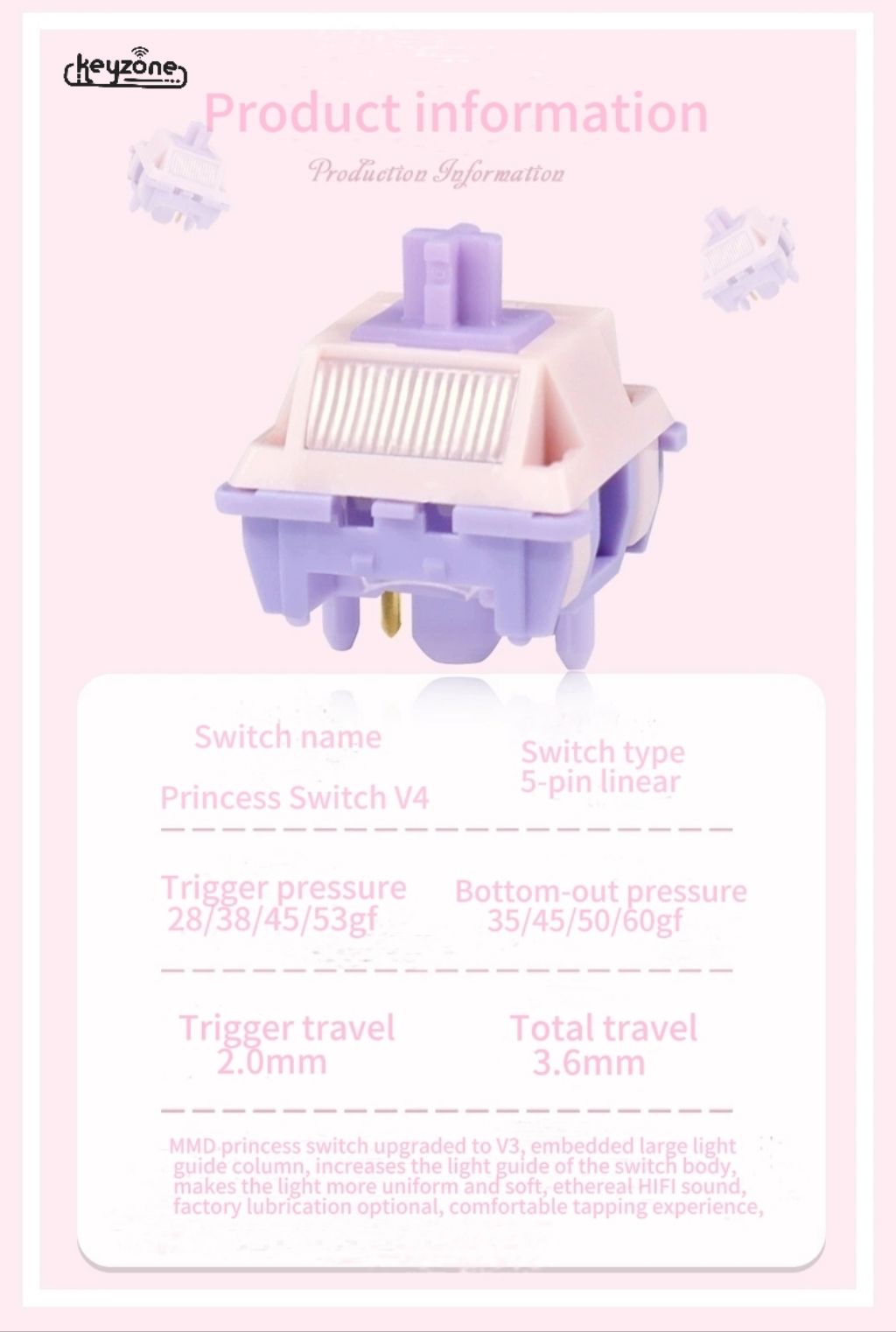 MMD Princess Switch V4 5 pin Mechanical Linear Switches Mechanical ...