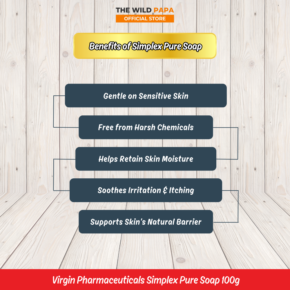 VIRGIN Simplex Pure Soap 100g For Sensitive Skin Pure Ingredients & pH ...