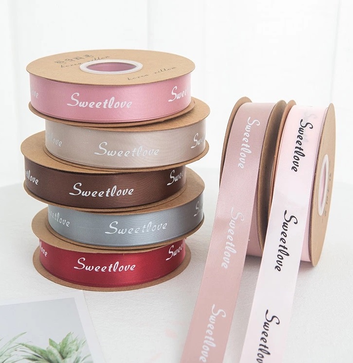 (45M) 2.5CM BIG SWEET LOVE Ribbon Riben Reben Ribben Satin Organza Gift ...