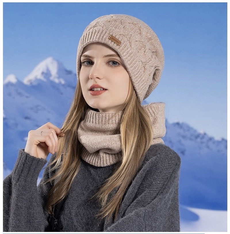 Fleece Lined Beanie Scarf & Mask Set – Winter Knit Hat With  display picture 2
