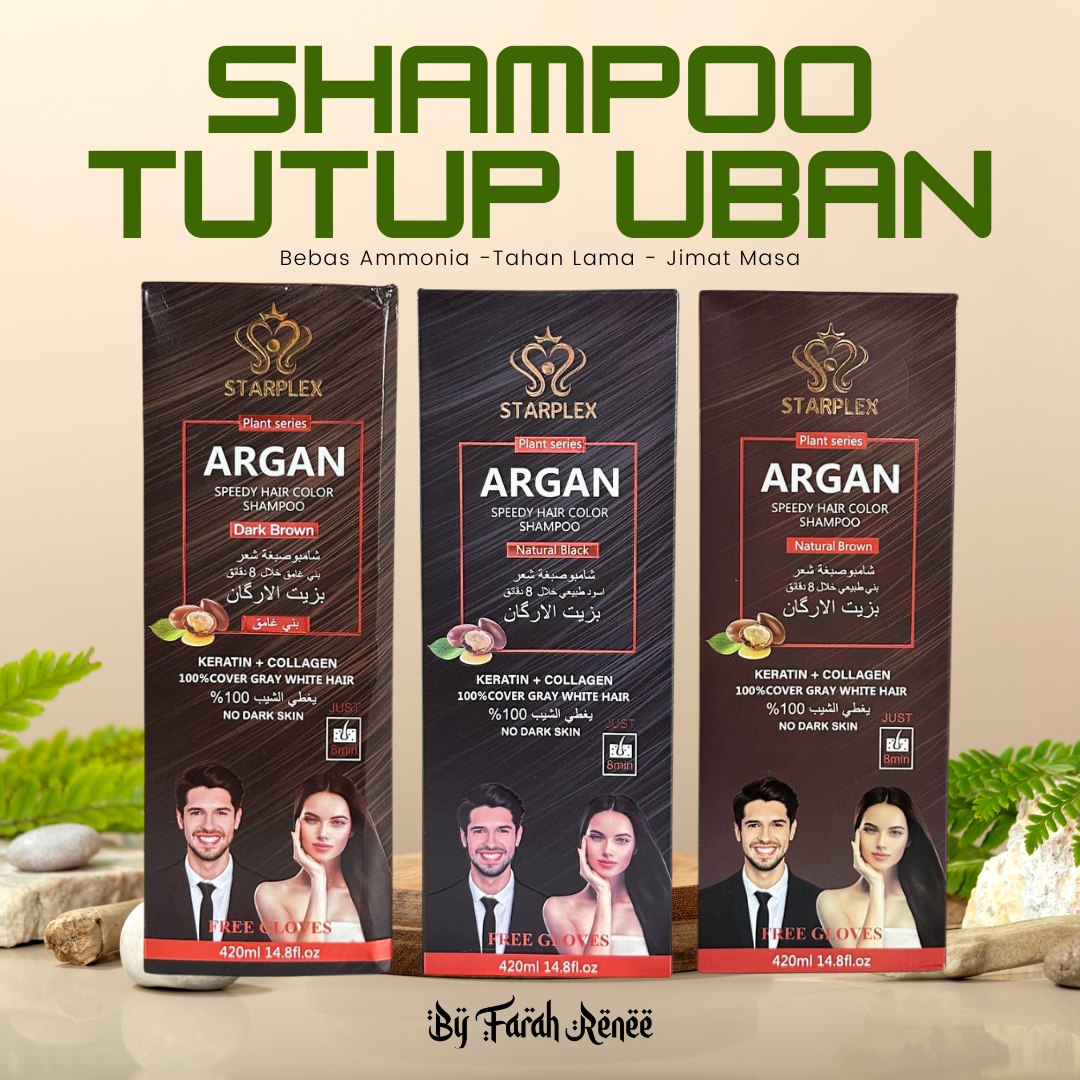 FREE GIFT HALAL STARPLEX ARGAN SHAMPOO UBAN HALAL PEWARNA RAMBUT TELUS ...