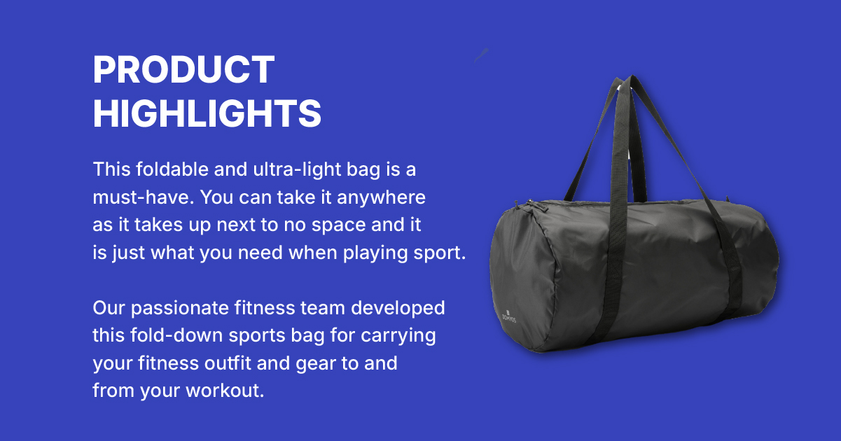 Decathlon 30L Fitness Bag Ultra Lightweight Foldable Domyos Shopee Malaysia