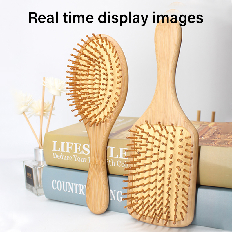 Scalp Massage Hair Comb Natural Wooden Bamboo Hair Brush Anti Static ...