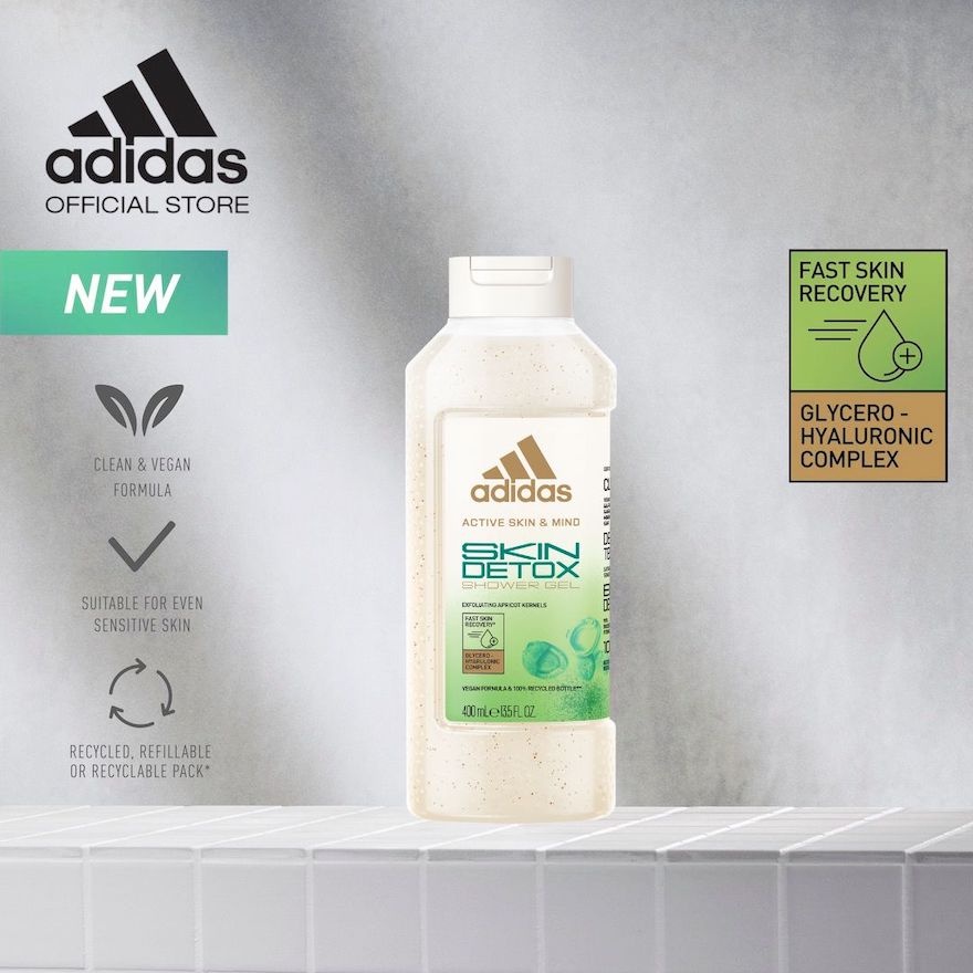 Adidas Active Skin & Mind Skin Detox Shower Gel 400ml - Suitable for