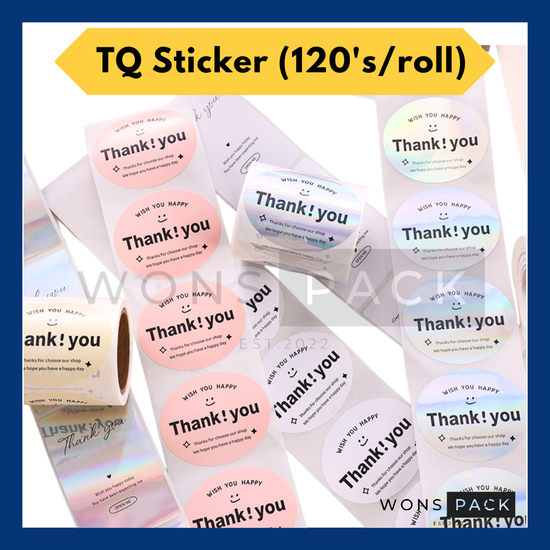 {READY STOCK} 120pcs/roll Thank You Sticker Terima Kasih Seal Label ...