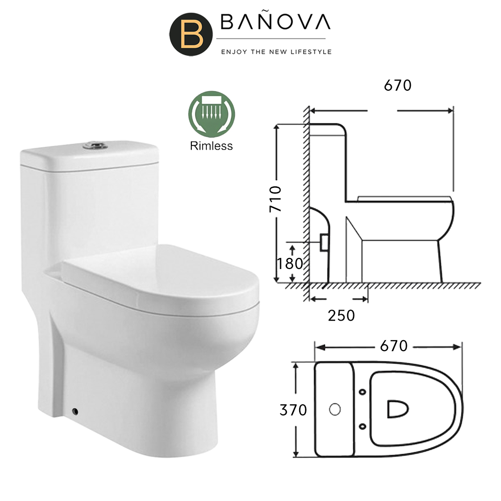 [Limit to 1 Unit Per Order] BANOVA KEZIA One Piece WC Toilet Bowl S ...