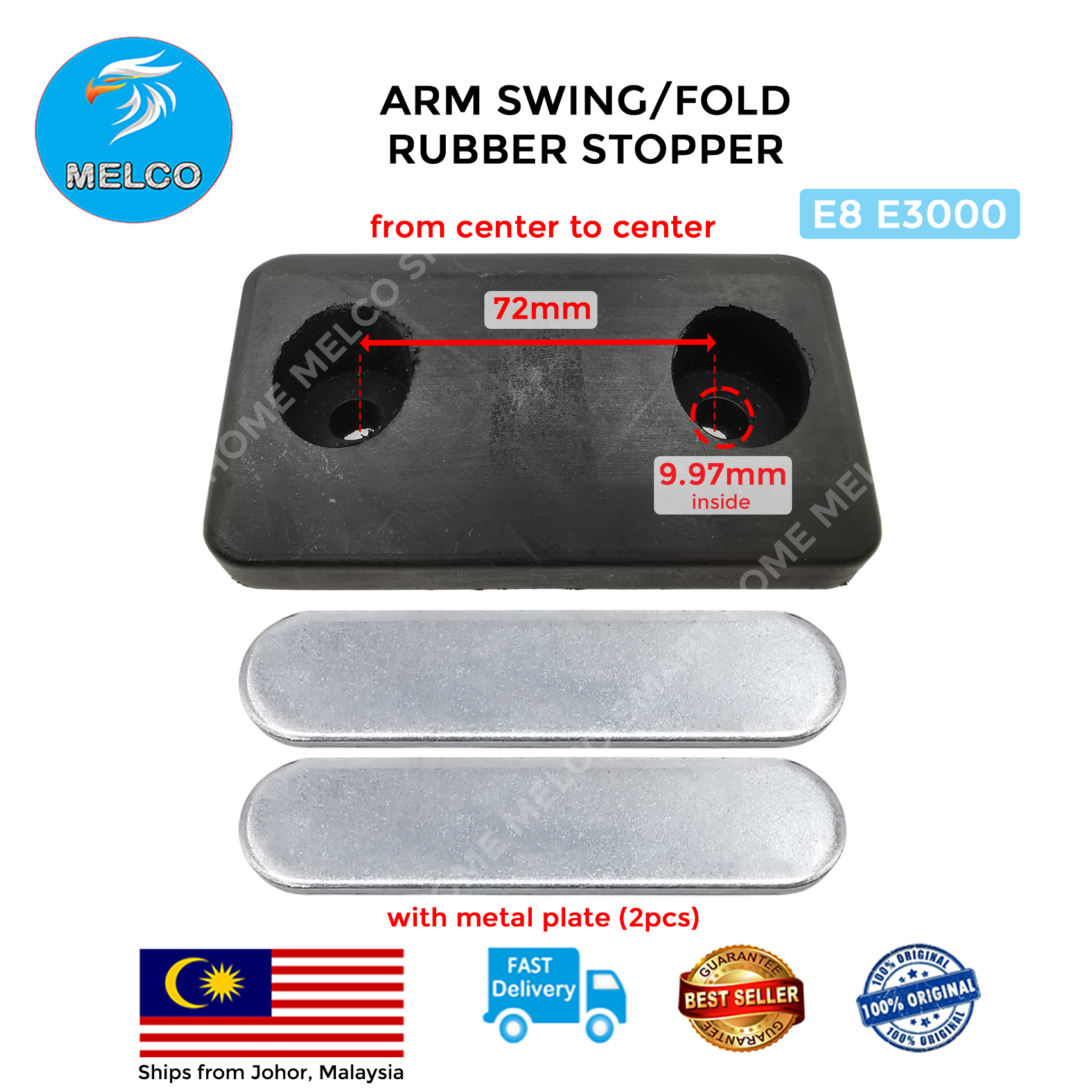 Autogate Rubber Stopper Automatic Gate Auto (2 Bolt Holes) | Shopee ...
