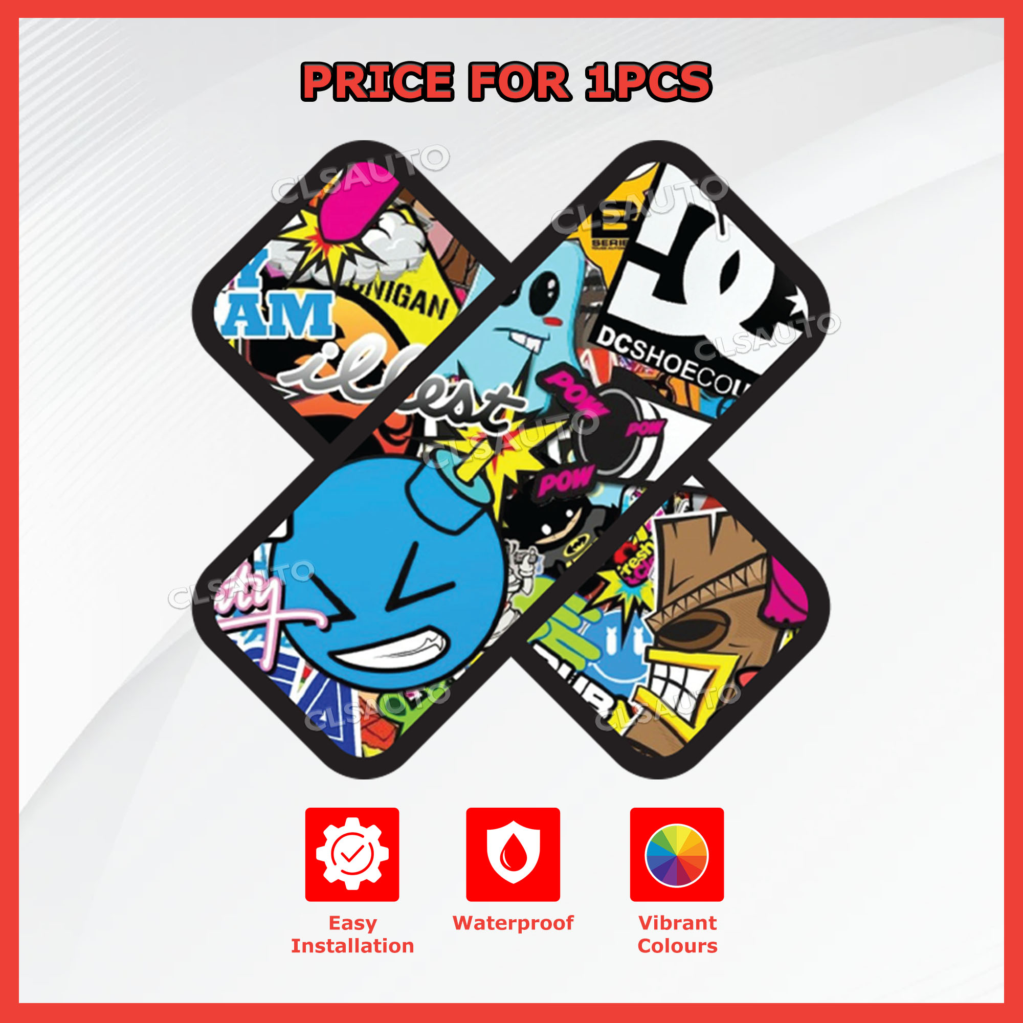 JDM Plaster Stickers Car - Variety of Designs, Waterproof, Vibrant ...