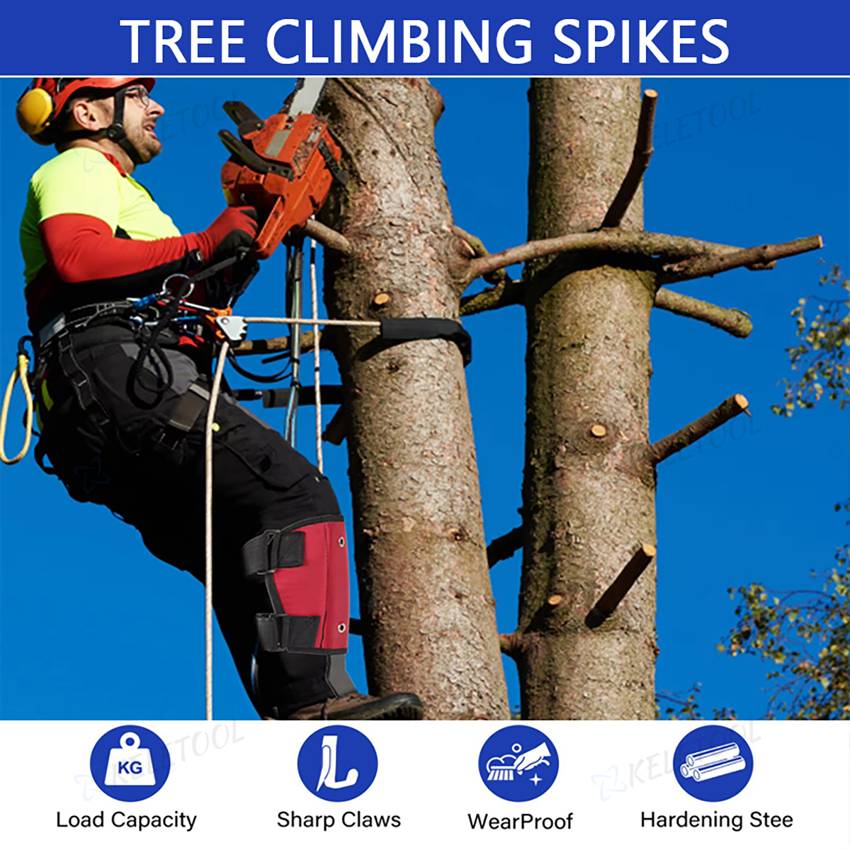 Tree Pole Climbing Spike Set 1/2 Gears Steel Claw Climbing Tree Spikes ...