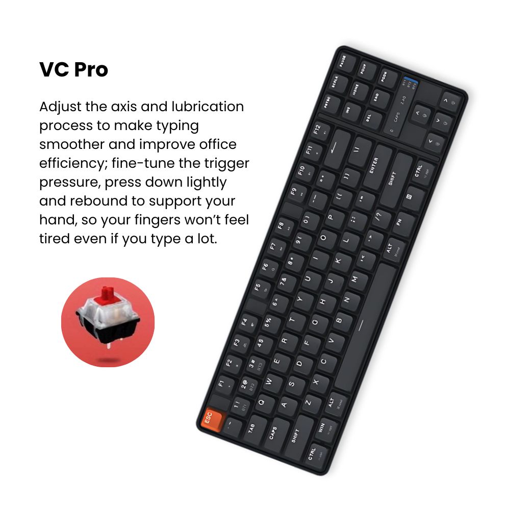 Xiaomi Mechanical Wireless Keyboard TKL Translucent Characters Three ...