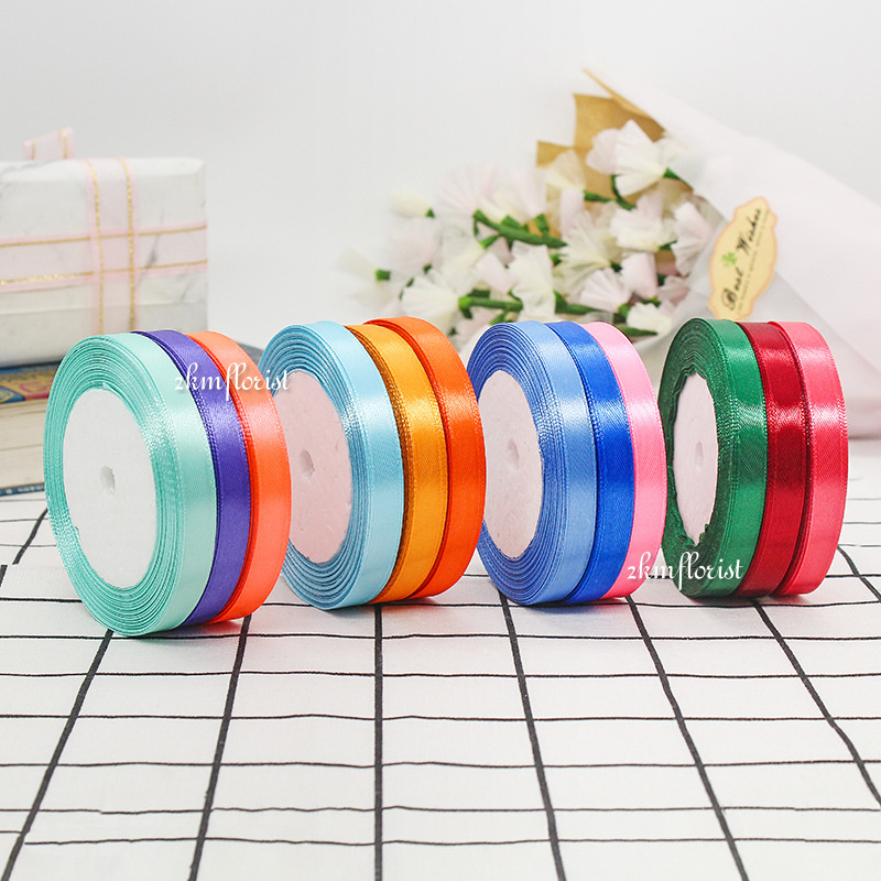 SATIN RIBBON Reben Riben Gift Satin Organza Flower Bouquet Roll Happy ...