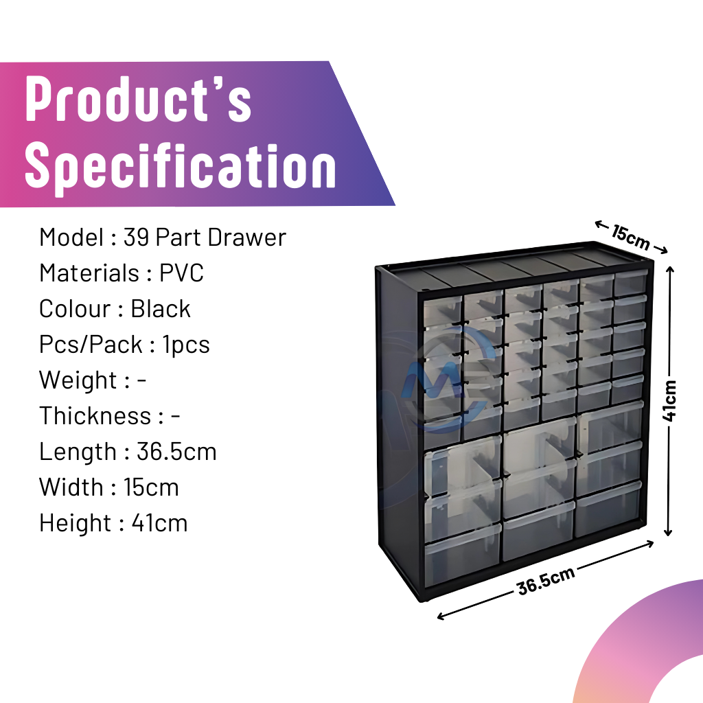 39 Drawers Cabinet 39 Drawers Compartment Multi Function Storage ...