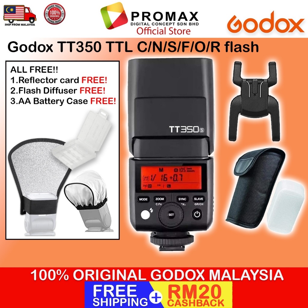 Godox TT350 CANON SONY FUJIFILM RICOH Mini Thinklite Portable Speedlite ...