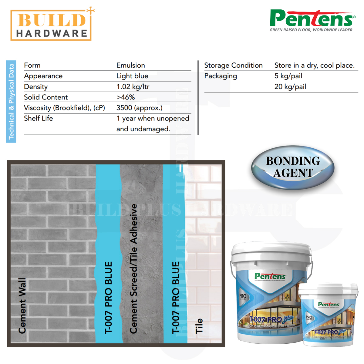 PENTENS T-007 PRO BLUE 20kg High Performance Blue Primer 蓝药水 Ubat Biru ...