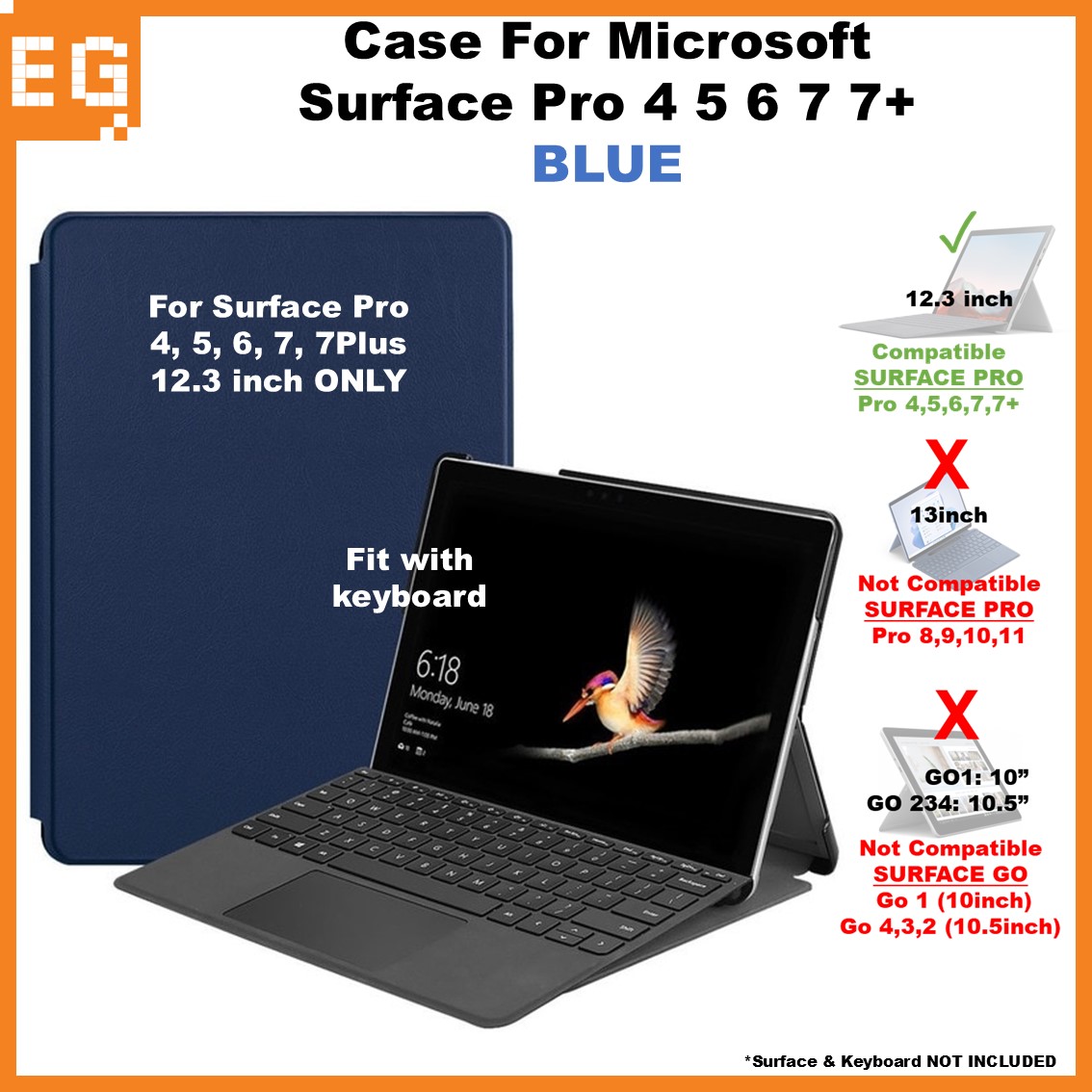 Microsoft Surface Pro 11 10 9 8 7 7 Plus 6 5 4 Premium Smart Cover ...