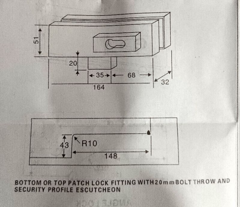 Glass Lock Tempered Glass Patch Lock Bottom Floor Lock kunci kaca tempe ...