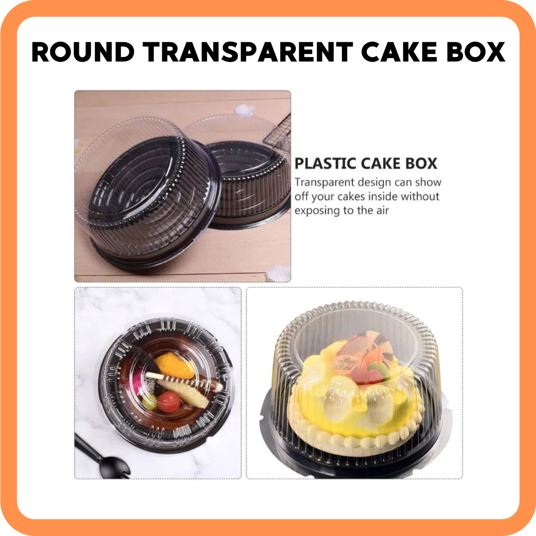 4/6/8 inch Bekas Kek Round Cake Packaging Transparent Box mini cake ...
