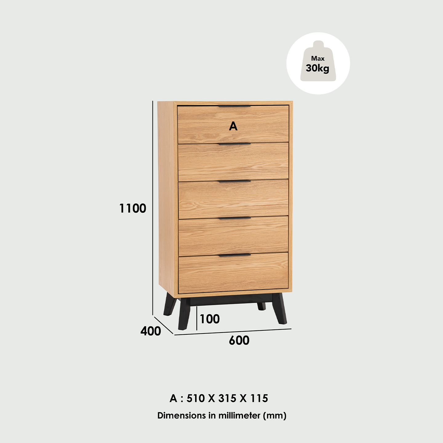 HOMATRIX Chest Drawer Cabinet Living Room Storage Cabinet Kabinet Laci ...
