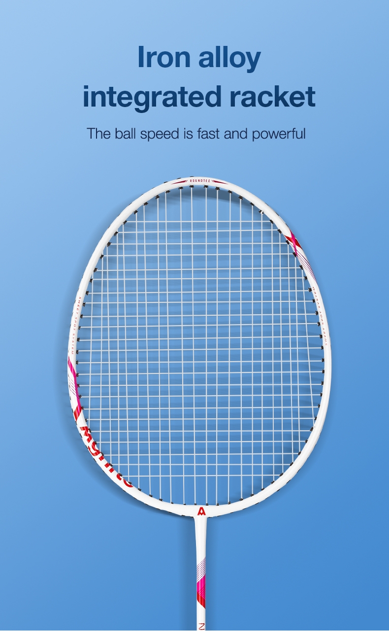 Agnite 1U 2U Badminton Iron Racket Set 20lbs Free Bag And Shuttlecock ...