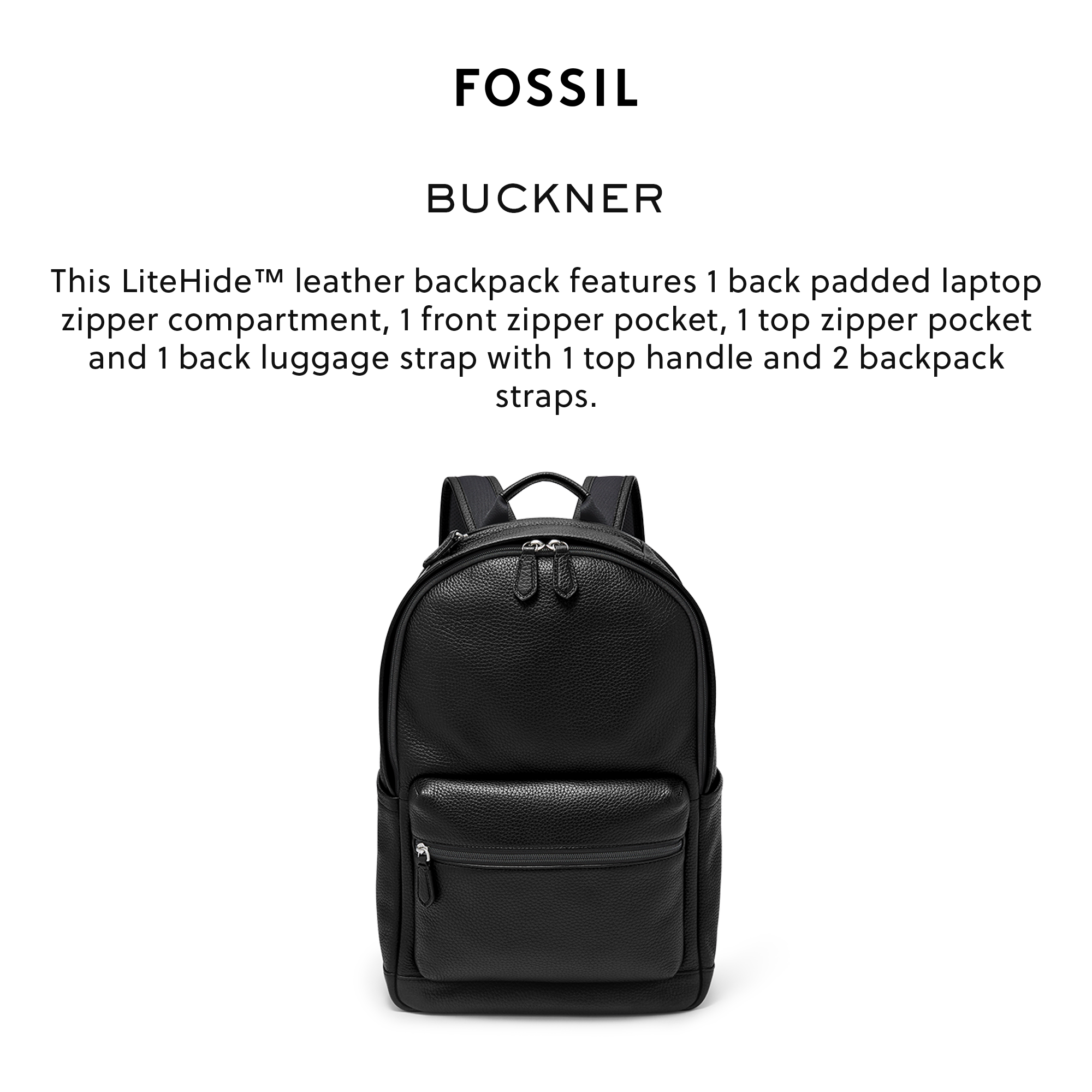 Fossil Men's Buckner Backpack ( MBG9631001 ) - Black Leather | Shopee ...