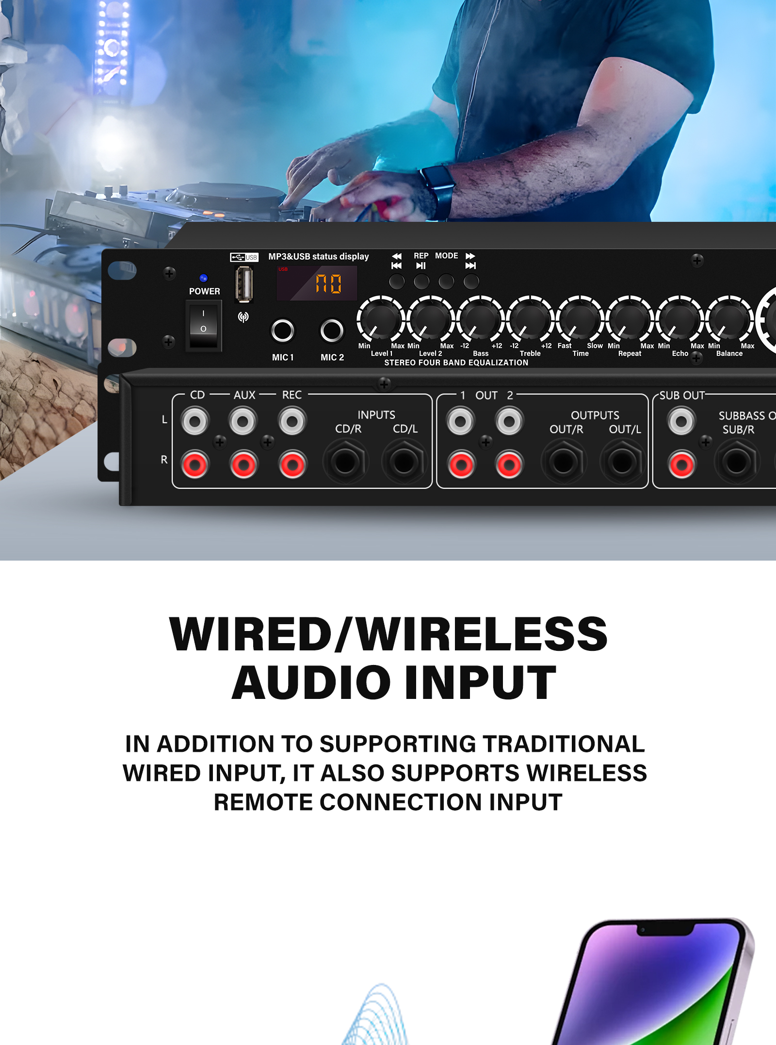 Effector built-in DSP pre-effector Adjust sound effects Singing ...