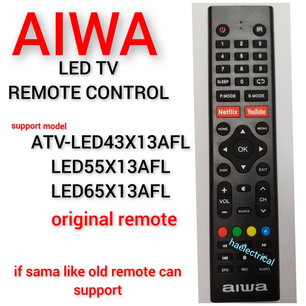 (Original Remote) AIWA LED Smart TV Remote Contorl LED43X13AFL ...