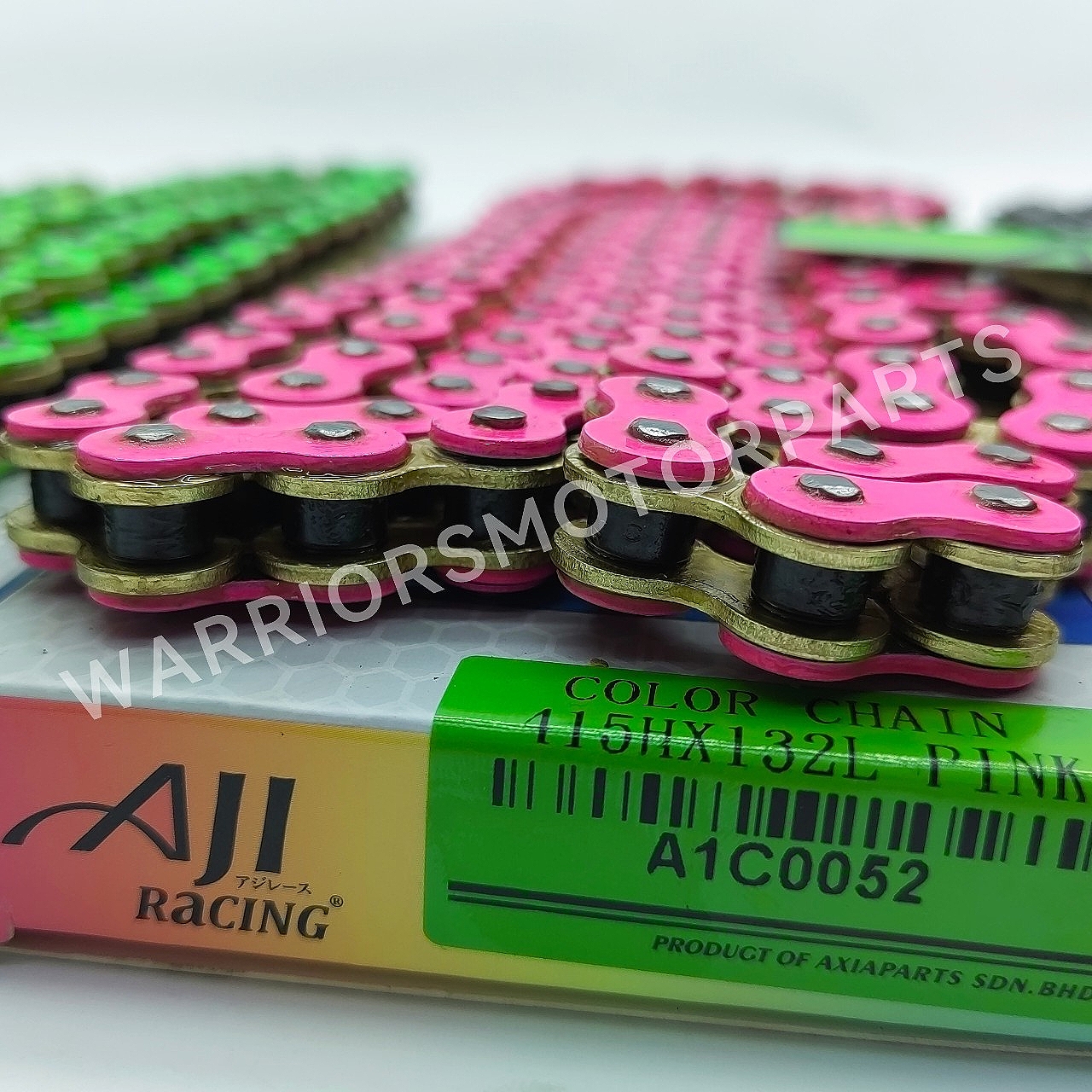 MOTORCYCLE RACING COLOUR CHAIN [AJI RACING] 415H-132L COLOURFUL GOLD ...