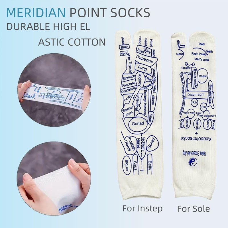 Acupoint Illustrated Socks Massage Tool Acupuncture Stokin Urut Kaki ...