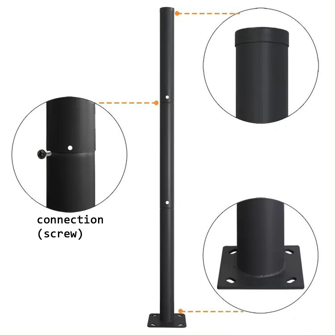 (NEW SET MODEL) Lamp Pole ufoSolar street light pole 4M 5M 6M Heavy ...