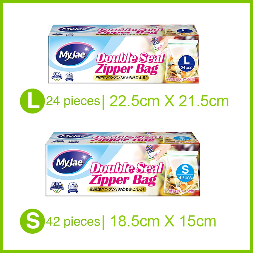 MyJae Double Seal Zipper Bag FoodGrade PE FDA Certified Food Storage ...