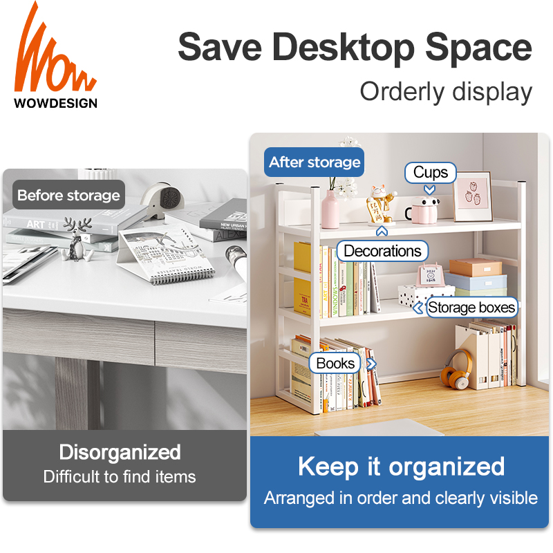Desk Organizer Book Rack Desktop Storage Rack Tabletop Bookshelf Rak ...