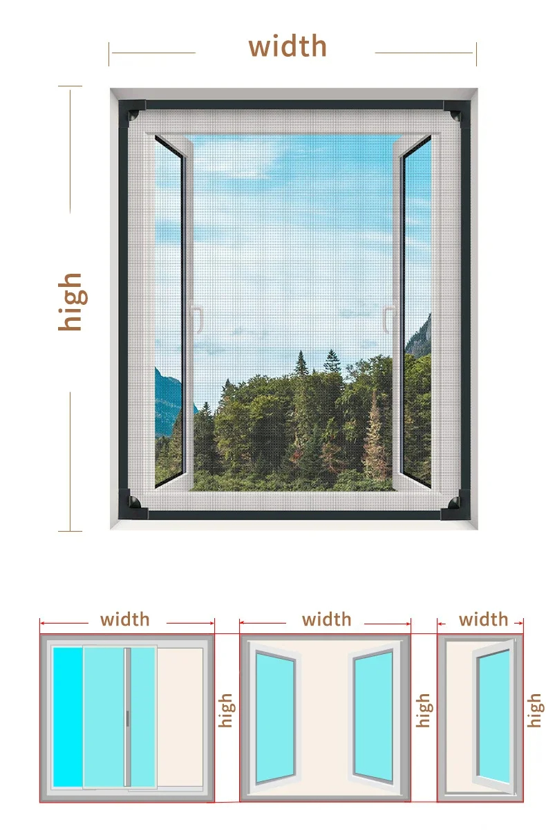 Window Screen Removable Washable Magnetic Screen Mosquito Net Prevent ...